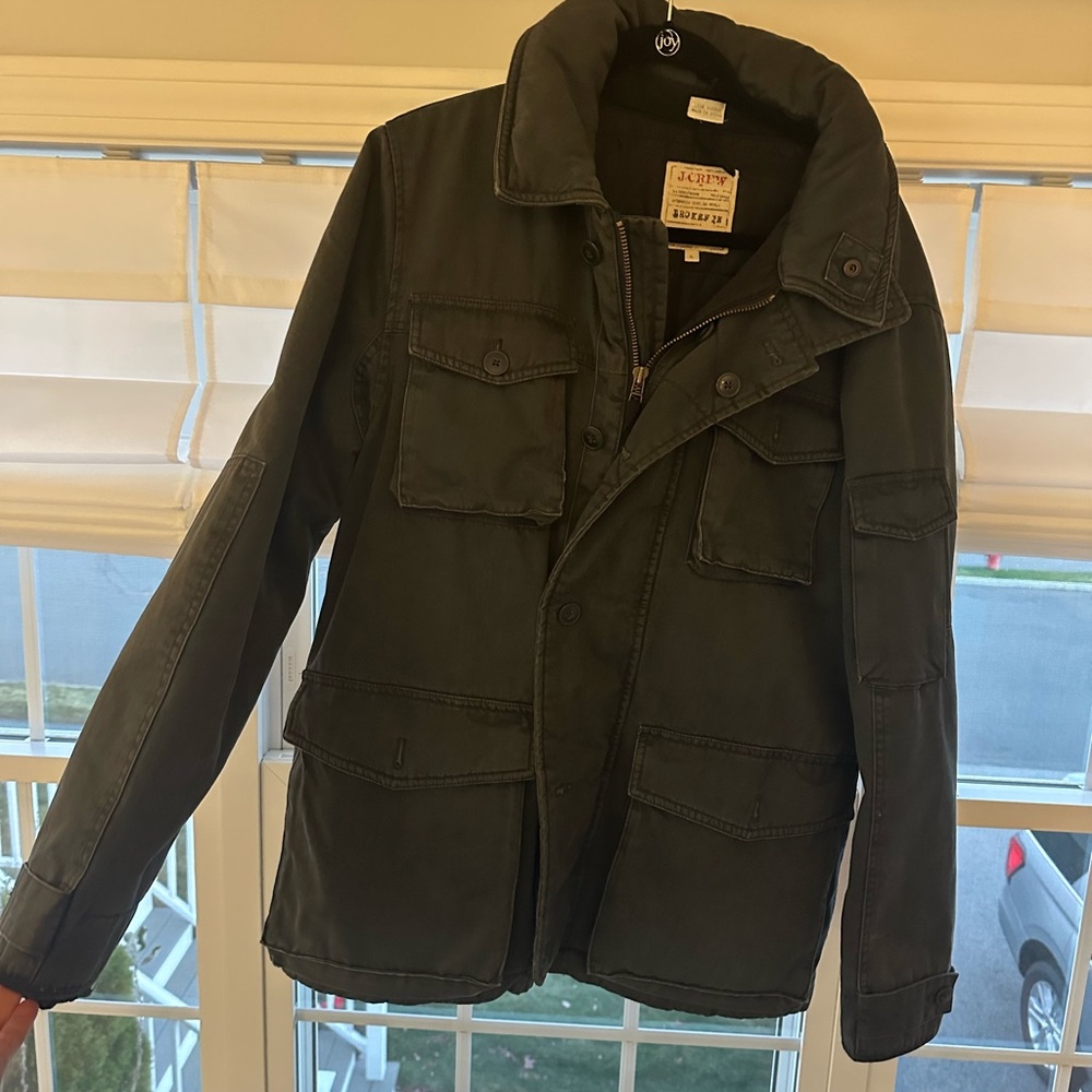 J Crew Men’s Bomber jacket, dark green size large
